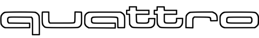 quattro Schriftzug Aufkleber – 2er Set, Farbe frei wählbar, 20–60 cm