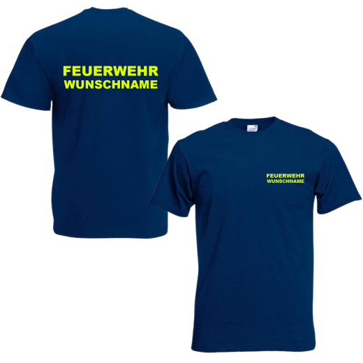 Individuelles Feuerwehr T-Shirt mit Wunschname