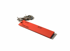 Geräteschild für Atemschutzüberwachung (ASÜ) – mit Karabiner & Flauschfeld